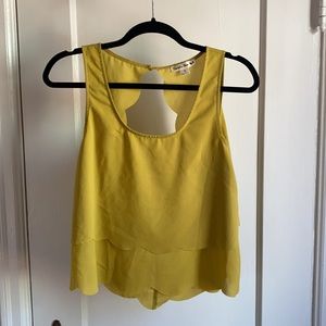 Light, flowy, yellow backless top
